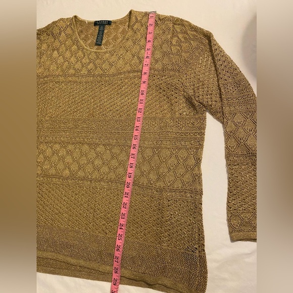 Lauren Ralph Lauren Metallic Gold Knit Top - Picture 4 of 4